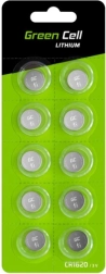 Knopcel-lithiumbatterijen CR1620 3V 70 mAh – 10 stuks GREEN CELL