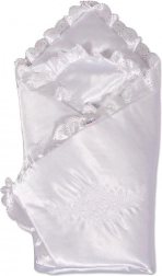 Satijnen wikkeldoek met kant New Baby