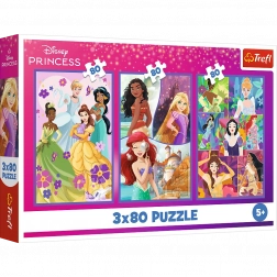 Puzzel 3x80 Disney Prinsessen Vrienden Trefl