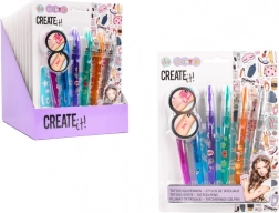Tattooset CREATE it! 6x geurig pen met sjablonen