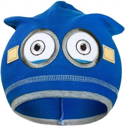 Herfst kindermuts NEW BABY, donkerblauw met minion-motief