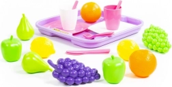 Set fruit met servies en dienblad voor de kinderkeuken