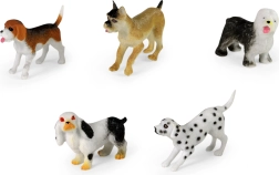 set van plastic hondjes mini zoo 7 cm – 5 stuks