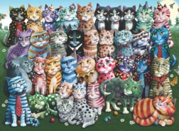 Puzzel kattenfamilie hereniging 1000 stukjes