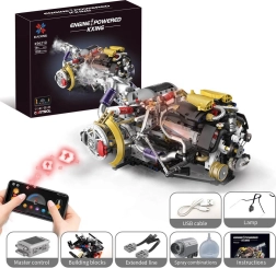 Motorbouwset met USB, LED-verlichting en rookeffect (1394 onderdelen)