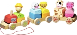 Houten treintje met diertjes