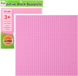 Roze constructieplaat voor bouwsets 25,5x25,5 cm