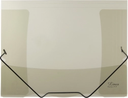 Transparante map met elastiek rookgrijs