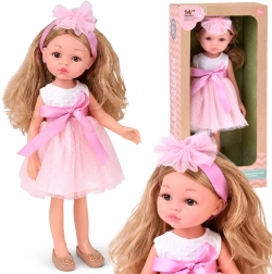 Ballerinapop in een roze tule jurk 35 cm
