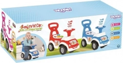 Woopie loopauto 4-in-1 met vormenstoof, duwer en claxon met opbergruimte