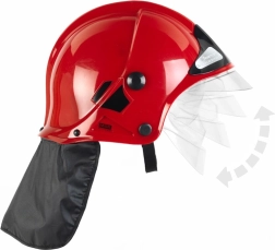 Kinderbrandweerhelm MSA met opklapbaar vizier – rood