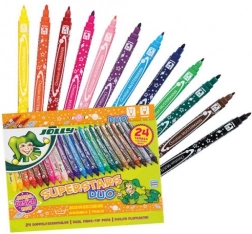 Dubbelzijdige viltstiften SUPERSTARS DUO, 24 stuks