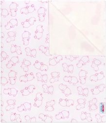 Waterdichte flanellen onderlegger New Baby nijlpaard wit‑roze