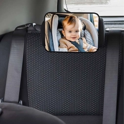 Achteruitkijkspiegel voor kinderen voor in de auto, voor hoofdsteun, verstelbaar 18,8 × 13,5 cm