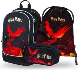 baagl schoolset 3 stuks harry potter feniks – rugzak, etui en gymzak