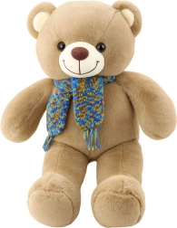 Pluchen teddybeer met gekleurde sjaal bruin 55 cm