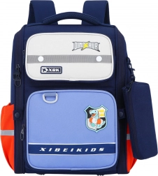 Schoolrugzak met dinosaurussen met borstband 22L blauw