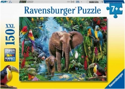 Ravensburger puzzel Olifanten in de oase 150 stukjes