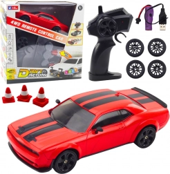 RC-driftauto 4WD met verwisselbare wielen – rood