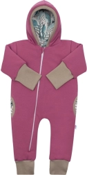 Gevoerde lente-overall met capuchon New Baby Spring roze-paars