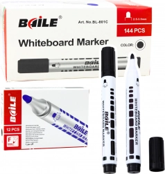 Zwarte whiteboardmarkers 12 stuks