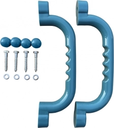 Turquoise kunststof handgrepen voor kinderspeelplaatsen