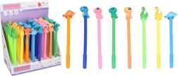 Pen met dinosaurusversiering, blauwe vulling