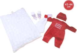 Kleding voor pop NEW BORN 43–44 cm – 3-delige set met kussentje en knuffeldoekje