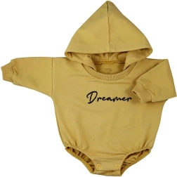 Baby-jerseybody met capuchon Koala Dreamer mosterdgeel