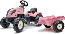 Traptractor Country Star roze met aanhanger en claxon