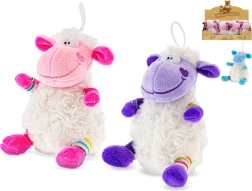 Pluchen schaapje 14 cm zittend, meerdere kleuren