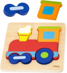 houten montessori inlegpuzzel trein VIGA