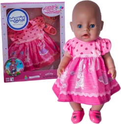 Woopie Royal roze kleding voor pop met konijntje 43–46 cm