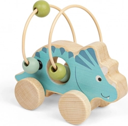 Triceratops op wieltjes met kralenlabyrint