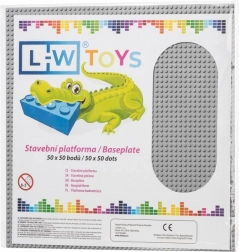 Grote bouwplaat 50×50 noppen – grijs (compatibel met LEGO)