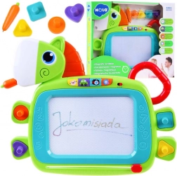 Kleurig magisch bord in de vorm van een paardje met stempels