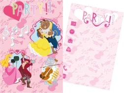 Set party-uitnodigingen en enveloppen DISNEY PRINSESSEN 15 × 10 cm (5+5)