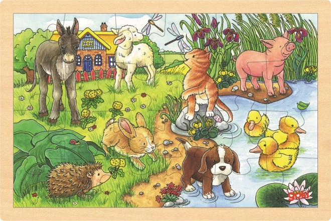 Houten puzzel Boerderijdieren 24 stukjes