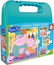 Puzzel in koffertje PEPPA PIG 4-in-1 (6–16 stukjes)