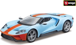 metalen model bburago ford gt 2019 1:32 lichtblauw/oranje