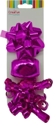Cadeauset met metallic strikken en lint, 3 stuks (strikken 9 cm, lint 10 m, smal strikje 6 mm)