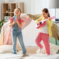 Draadloze karaoke-microfoon voor kinderen met Bluetooth en luidspreker, konijntje – blauw