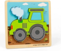 Houten inlegpuzzel tractor voor kinderen