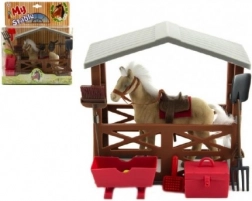 Plastic paard met stal en accessoires