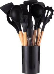 Set keukenhulpen 12 stuks – zwart, mini