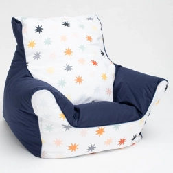 Kinderfauteuil met bolletjesvulling New Baby blauw