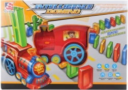 Bouw-domino trein met licht en geluid