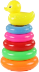 Kleurrijke kinderpiramide met eendje