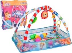 Baby speelmat en ballenbak met babygym en hangende speeltjes