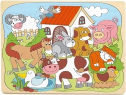 Woodyland houten insteekpuzzel vrolijke huisdieren